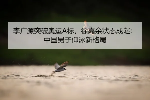 李广源突破奥运A标，徐嘉余状态成谜：中国男子仰泳新格局